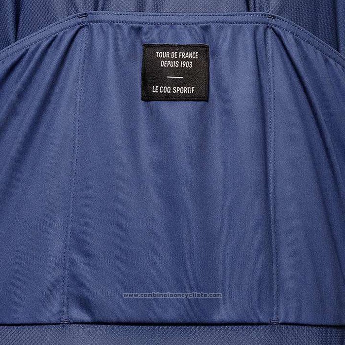 2020 Maillot Cyclisme Tour de France Fonce Bleu Manches Courtes et Cuissard